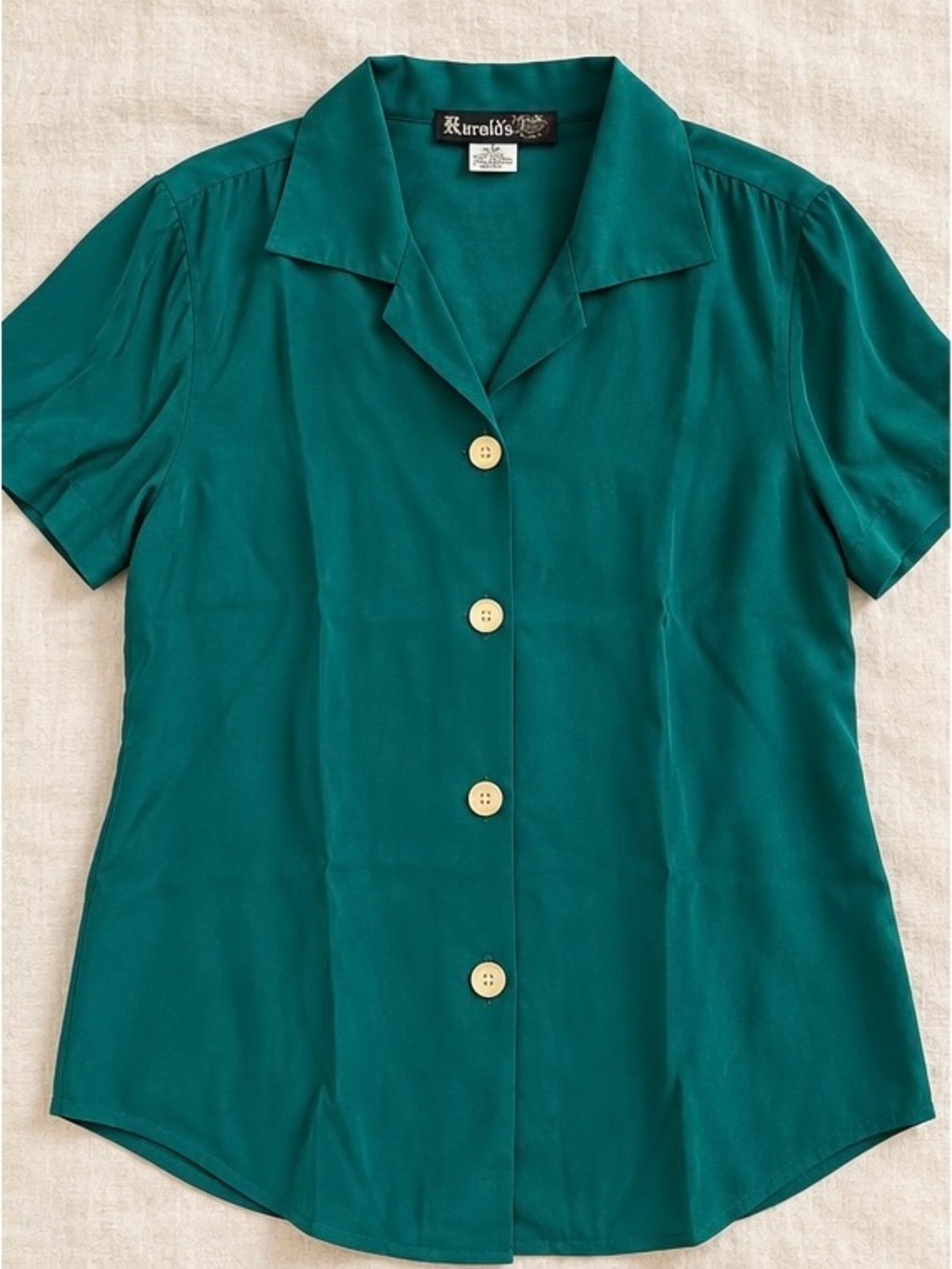 Harold’s Emerald Green 100% Silk Blouse — Size M